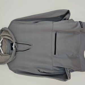 Men’s Hollister Hoodie Light Gray With Small Zip Front Pouch Size Large